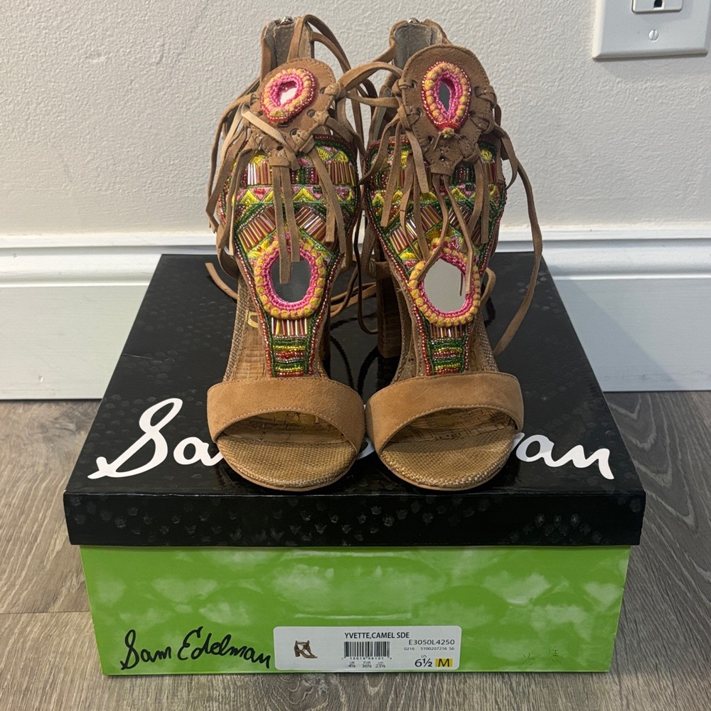 Sam Edelman Yvette Camel Multicolor Heels
